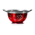 3 Quart Strawberry Cutout Colander - Red